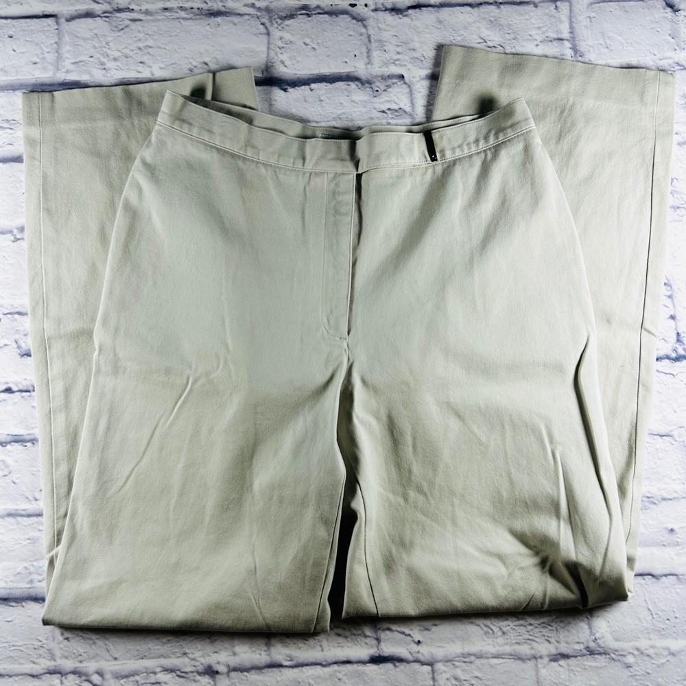 Liz Claiborne Anissa Wide Leg Pants Womens 10 Cream Beige High Rise Trousers - Picture 3 of 11